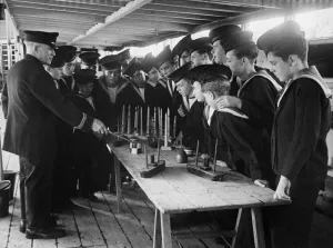 Recruitment Prints: Commander Grant teaches orphans in the training ship Stork