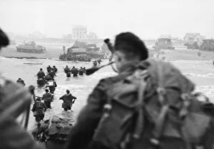 Commandos of 1st Special Service Brigade led by Brigadier Lord Lovat (in the water