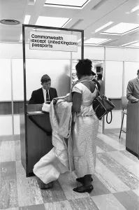 Immigration Prints: Commonwealth Immigration Act comes into force at London Heathrow Airport. 1st July 1962