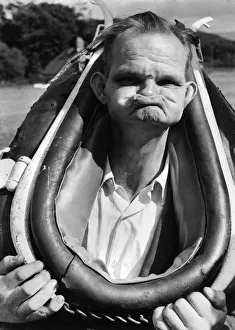 One Mature Man Only Prints: Competitor in the World Gurning Competition held at the Egremont Crab Fair
