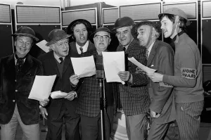 01152 Prints: The complete Dads Army team reported for duty today in the EMI Abbey Road Studios