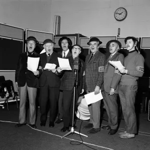 01152 Prints: The complete Dads Army team reported for duty today in the EMI Abbey Road Studios