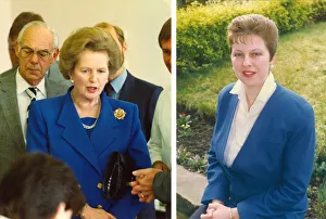 Talking Prints: Composite image showing Britains first female Prime Minister, Margaret Thatcher