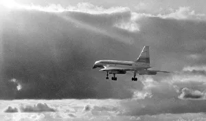 Core01 Prints: Concorde comes into land with its new Rolls Royce Olympus engines at RAF Fairfield after