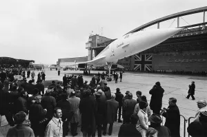 Flags Prints: Concorde, prototype 001 makes its first official public appearance as it is unveiled