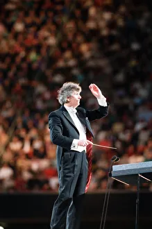 00800 Prints: Conductor Owain Arwel Hughes at the Cor World Choir concert at Cardiff Arms Park