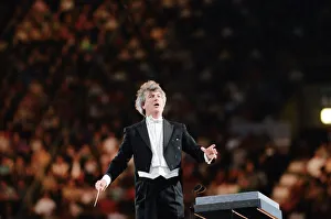 Conductor Owain Arwel Hughes at the Cor World Choir concert at Cardiff Arms Park