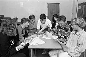 00705 Collection: In conference... Shelley High School students hold their first editorial meeting to plan