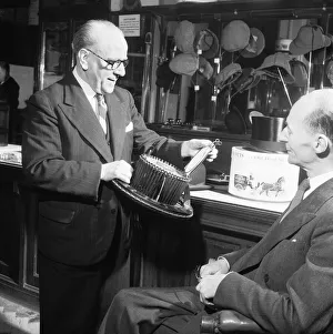 Men Only Prints: A conformateur, a head-measuring device invented in France by Alli-Maillard seen here