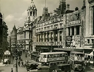 Core83 Prints: Congestion at the junction of Tottenham Court Road and St Giles Circus. August 1934
