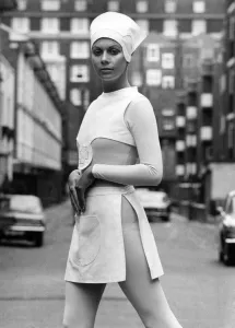 Connie models Pierre Cardines idea of how the nurse of the a70s should look