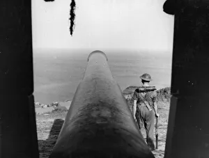 Munitions Prints: Constant exercises by night and day keep the coastal defence batteries of the Royal