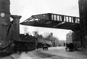 Core83 Prints: Construction of Tyne Bridge. First Span of New Tyne Bridge almost in position over