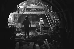 Construction of the Victoria Line under the streets of London 29th October 1964