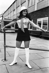 Contestants for the Miss World contest arrive at Heathrow Airport, London