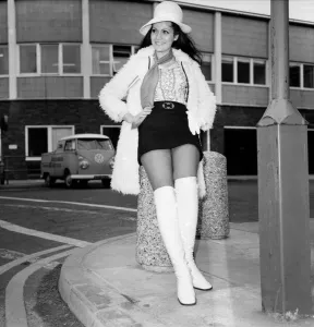 Contestants for the Miss World contest arrive at Heathrow Airport, London