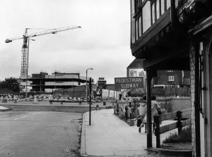 Crane Prints: A contrast in styles in Spon Street where the old will soon be overshadowed by the new as
