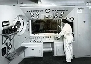 Engine Fitter Prints: Control Panel for an Avon jet engine on test in the Rolls Royce factory in East Kilbride