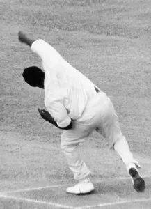 Controversy Prints: Controversial bowling action of West Indian cricketer Charlie Griffith who toured England