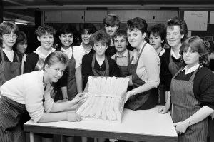 Bread Prints: Cooking up something special for harvest time are these pupils of Royds Hall High School