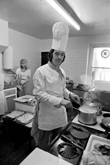 Cafe Prints: Cordon Bleu Chef Luis Huber pictured in the kitchen of his roadside Cafe