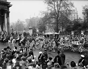 Coronation of King George VI. The golden state coach containing King George VI
