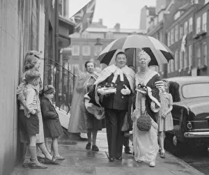 The Coronation of Queen Elizabeth II. Lord Gifford leaving for Westminster Abbey