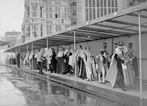 The Coronation of Queen Elizabeth II. Peers outde Westminster Abbey