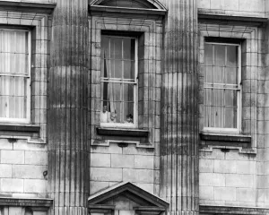 Coronation of Queen Elizabeth II. Prince Charles and Princess Anne watch from Buckingham