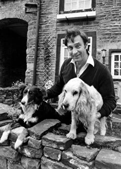 Pets Collection: Coronation street actor Ernst Walder pictured with his two dogs left, Chico and right