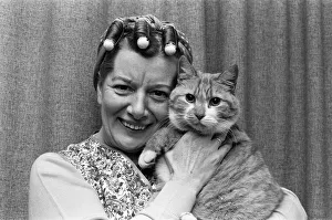Soap Prints: Coronation Streets Jean Alexander (Hilda Ogden) with the Streets cat
