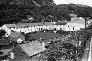 00501 Prints: Cottages in Boscastle. Boscastle is a village and fishing port on the north coast of