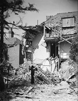 01468 Prints: Councillor Denis Heath had a narrow escape when his Moseley house was damaged during an