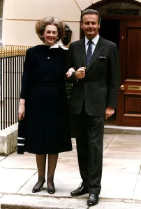 01012 Prints: Count Jean Francois de Chambrun with his wife Raine Spencer Showing Engagement ring