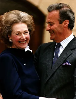 01012 Prints: Countess Raine Spencer and his Fiance Count Jean Francois De Chambrum Show their