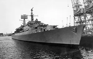 Cranes Prints: The County Class Destroyer HMS Norfolk seen here at her beth in Middlesbrough Dock during
