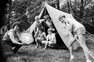 Scout Prints: County scout secretary Mrs Margaret Hunter shows off the winner