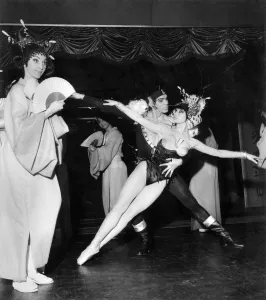 Couple dancing during a cabaret performance at the Pigalle Club in Picadilly, London