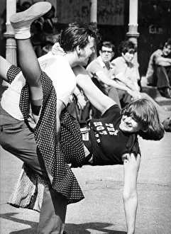 A couple enjoying rock n roll dancing - Jiving 01 / 06 / 82 circa