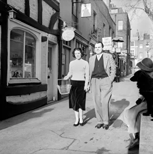 Sunshine Prints: Couple Shopping: Nigel Kneale with his wife Judy Kerr seen here out shopping