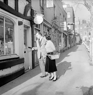 Couple Shopping: Nigel Kneale with his wife Judy Kerr seen here out shopping
