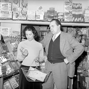 Couple Shopping: Nigel Kneale with his wife Judy Kerr seen here out shopping