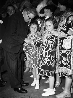 Pearly Queen Prints: Covent Garden Flower Show 12th June 1951 Herbert Morrison MP seen here meeting