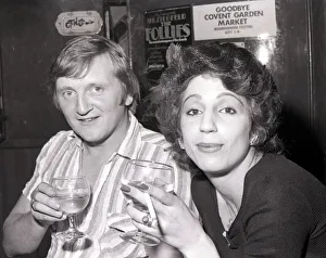 Wine Prints: Covent Garden Pub A couple enjoying a drink in a Covent Garden pub. Circa 1975