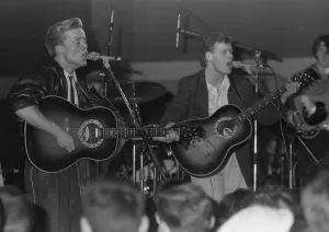 Fundraising Prints: Coventry band Jimmy Jimmy on stage at the Cov Aid concert at the Lanchester Polytecnic in
