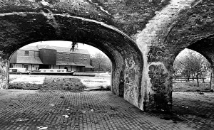 Warehouses Prints: Coventry Canal Basin. Early Victorian storage vaults facing demolition