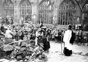 Coventry Cathedral was visited by thousands of people on VE Day