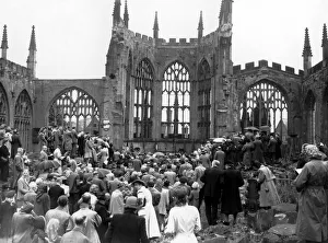 Coventry Cathedral was visited by thousands of people on VE Day