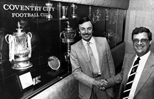 Shaking Hands Prints: Coventry City Chairman John Poynton (right) shakes hands with City vice-president Graham