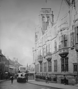 00101 Prints: Coventry Council House, with Coventrys first double-decker bus pictured outside